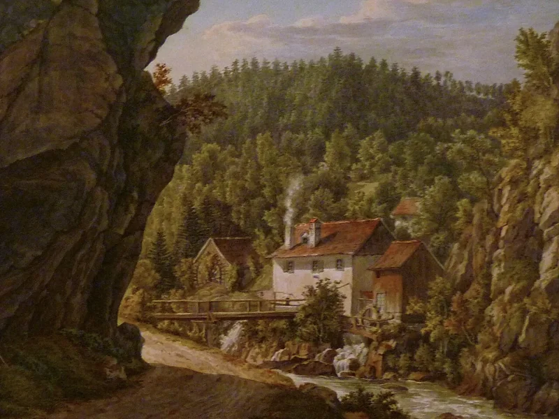 1808-Franz von Pfeuffer - Vecchio mulino vicino a Hohwald, in Alsazia
